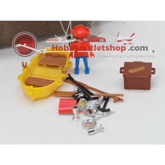 Playmobil 3550 + 3570 Piratenschip met roeiboten, piraten & accessoires #9931 - sku: 20260820091925 - Gebruikt - Zeer goede staat - Afbeelding 3