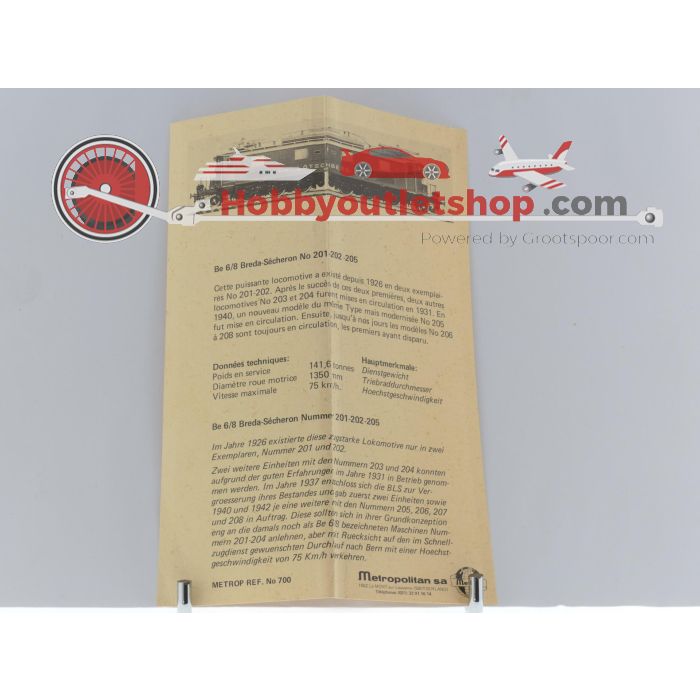 Schaal H0 Metropolitan 700 elektrische locomotief Be 6/8 van de B.L.S. #P123 - sku: 20240302113626 - Gebraucht - Wie Neu - Bild 9