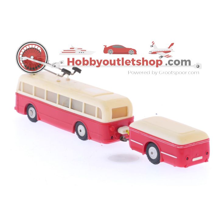 Schaal H0 Eheim 6102 (Brawa) trolleybus crème-rood met aanhnager #5884 - sku: 20240814042758 - Gebruikt - Zeer goede staat - Afbeelding 2