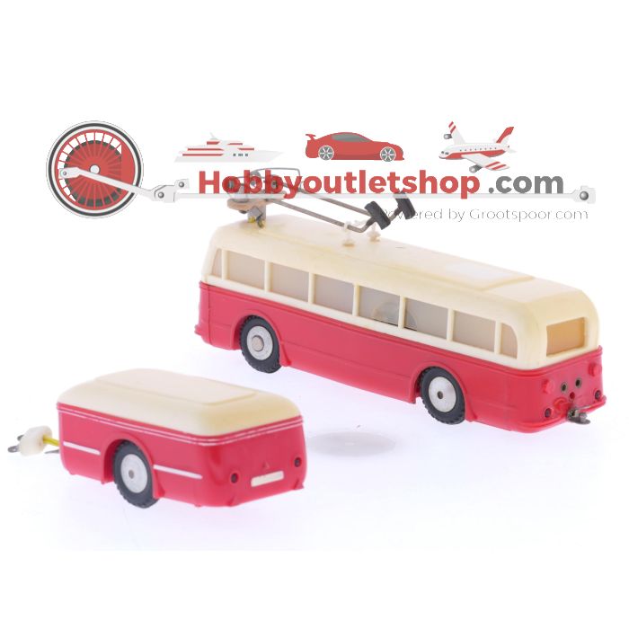 Schaal H0 Eheim 6102 (Brawa) trolleybus crème-rood met aanhnager #5884 - sku: 20240814042758 - Gebruikt - Zeer goede staat - Afbeelding 8