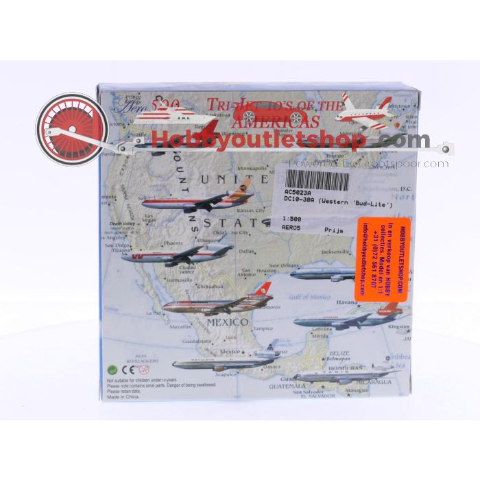 Schaal 1:500 AeroClassics - AC5023A Western DC-10-10 "Bud-Lite" Reg.Nr. N908WA #6432 - sku: 20241017021527 - Gebruikt - Nieuwstaat - Afbeelding 3