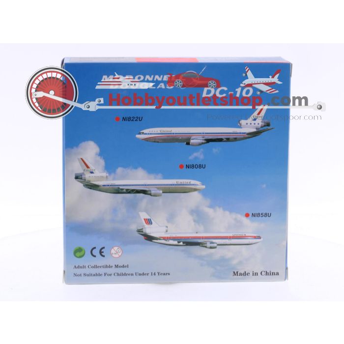 Schaal 1:500  AeroClassics - AC5014A United DC-10-10 "DC 10 Friend Ship" Reg.Nr. N1808U #6435 - sku: 20241017030444 - Gebruikt - Nieuwstaat - Afbeelding 3