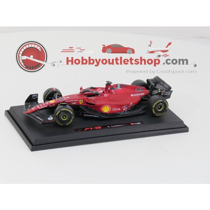 Schaal 1:18 Bburago BU16811LE Ferrari F1-75  Season 2022 Charles Leclerc Yellow Wheels Red, Charles Leclerc. #6023 - sku: 20240726021431 - Gebruikt - Zo goed als nieuw - Afbeelding 5