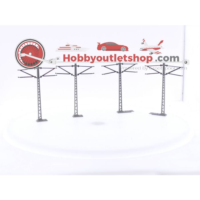 Schaal H0 Kleinbahn , 5 stuks enkel bovenleidingmast met voet (650) en 4 x duo bovenleidingmast met voet (659) #3924 - sku: 20230524110320 - Gebruikt - Goede staat - Afbeelding 2