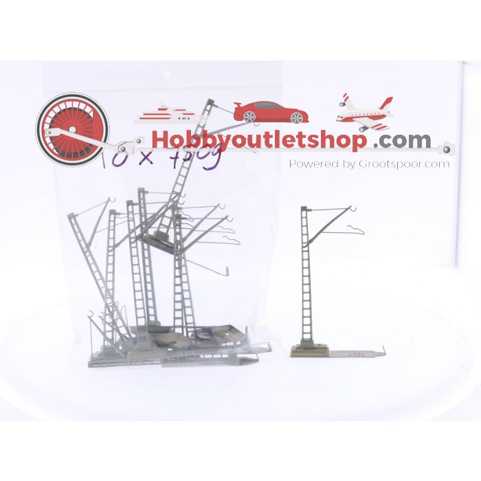 Schaal H0 Märklin 7509 Bovenleidingmast met voet voor K-Rails. 10 stuks per zakje #3964 - sku: 20230602014540 - Gebruikt - Goede staat - Afbeelding 2