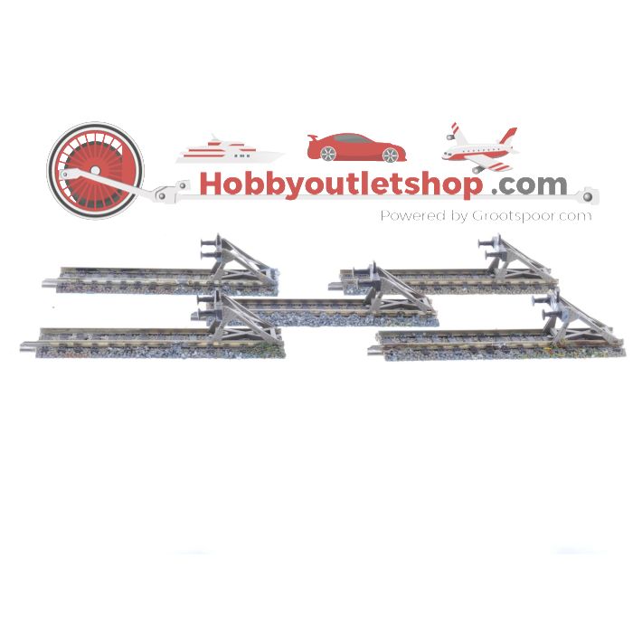 Schaal H0 Fleischmann 6102 rechte rails met stootblok 5st #4992 - sku: 20231013121510 - Gebruikt - Redelijke staat - Afbeelding 3