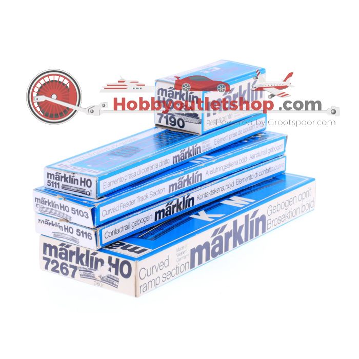 Schaal H0 Märklin 5103 5111 5116 7190 7267           assortiment rails stootblok en gebogen oprit         #1611 - sku: 20220316031055 - Gebruikt - Goede staat - Afbeelding 2