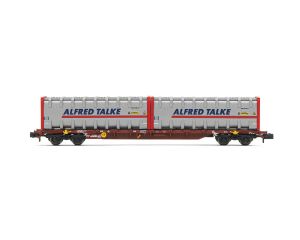 Schaal N Arnold HN6590 FS, 4-assig. Containerwagen Sgnss, in bruine kleurstelling, beladen met 2 x 30' bulkcontainers "Alfred Talke", aflevering VI #2871