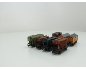 Schaal 00 Hornby-Dublo 4658 4626 4665 4625 set van 7 goederenwagons #112