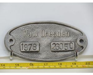 EisenbahnSchild RAW Dresden 1978 26050