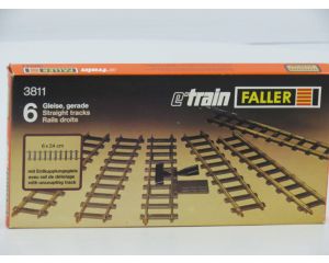 Schaal 0 Faller e'train 3811 Gleise,gerade 5x 24cm #2389