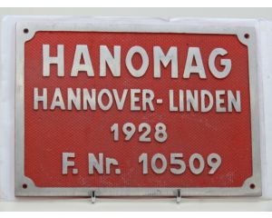 Lokschild Hanomag 1928 F.Nr. 10509