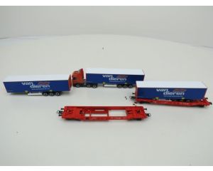 Schaal H0 Herpa/Roco 1754 Set van Dieren maritime Taschenwagen #838