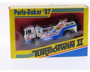 Schaal 1:50 Portegies truck models DAF Turbotwin II Parijs-Dakar 1987 Jan de Rooy 600. #7005