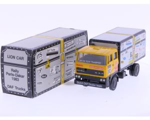 Schaal 1:50 Lion Car Nr.342 Dakar DAF 3300 de Koffer van Jan de Rooy 1983 #7008