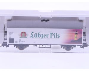 Schaal H0 Fleischmann 84 5320 K gesloten goederenwagen "Lübger Pils" van de DB #6614
