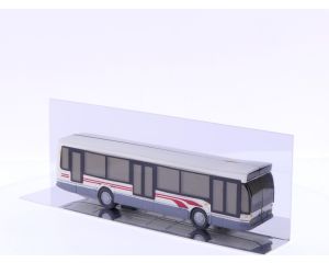  Uniek model van DAF SB 220 ZO bus met Hainje-carrosserie (1988). Halve bus tegen spiegel voor compleet effect.  #7041