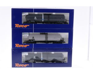 Schaal H0 Roco 66066 3-delige VTG tankwagenset van de DB #6733