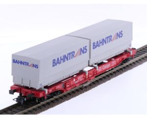 Schaal H0 Roco 46584 dieplader wagen Sdkms "Bahntrans" van de DB #6850