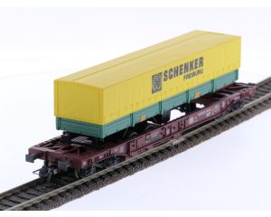 Schaal H0 Roco 46356 diepladerwagen Sdkms "Schenker Freiburg" van de DB #6860