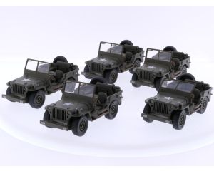 Schaal 1:32 DaimlerChrysler Corporation SS-61053A set van 5 Jeep Willys 1941 #7312