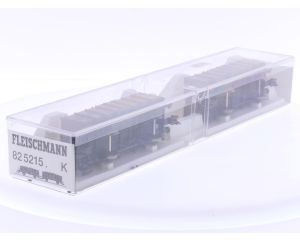 Schaal H0 Fleischmann 82 5215 K set van 2 goederenwagens beladen met kolen type Om 12 van de DB #6899
