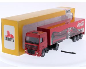 Schaal 1:50 Lion-toys No. 36 DAF 95 XF 480 trekker met trailer "Cola-Cola met fles" #6938