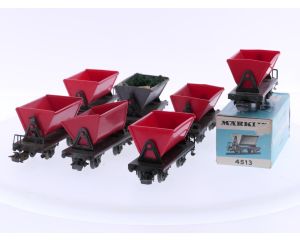 Schaal H0 Märklin 4513 set van 7 kiepwagens van de DB #7680