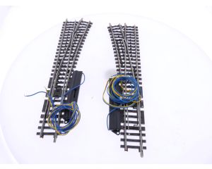 Schaal H0 Märklin 2271 K-rail paar slanke wissels met wisselaandrijving #7685