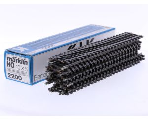 Schaal H0 Märklin 2200 K-rail rechte rails 180 mm 10 st. #7689