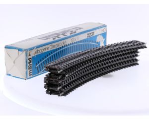 Schaal H0 Märklin 2231 K-Rails gebogen rail radius 424,6 mm 30° 10 st. #7692