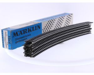 Schaal H0 Märklin 2151 k-rails gebogen R4 radius 618,5 mm 30 graden 10 st. #7696