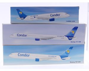 Schaal 1:200 set van 3 Condor-vliegtuigen Airbus A320 'Thomas Cook' Reg. D-ICG, Boeing 757-300 'Thomas Cook' Reg. D-ABOF en Boeing 767-300 'Thomas Cook' Reg. D-ABUF #8037