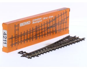 Schaal H0m Bemo 4211 wissel links 12° 162.3mm R = 515mm #8148