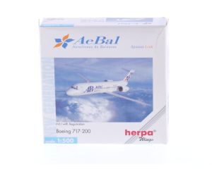 Schaal 1:500 Herpa 512756 Boeing 717-200 AeBal - Aerolineas de Baleares Reg. EC-HOA #8336