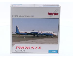 Schaal 1:500 Herpa 514910 Ilyushin IL-18 Phoenix Reg. EX-75466 #8538