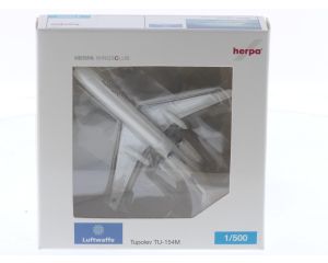 Schaal 1:500 Herpa 505239 Tupolev Tu-154M Luftwaffe Limited Club Edition 2009 Reg. 11+02 #8621