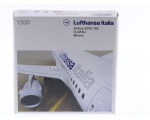 Schaal 1:500 Herpa 509176 Airbus A319-100 "Milano" Lufthansa Italia Reg. D-AKNJ #8623