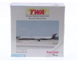 Schaal 1:500 Herpa 507646 Boeing MD-83 TWA - Trans World Airlines Reg. N9621A #8640