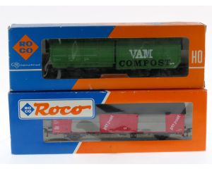 Schaal H0 Roco 4368S.3 en 46275.5 set van 2 goederenwagens VAM en Ptt Post van de NS #8846
