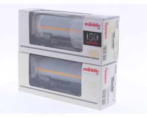 Schaal H0 Märklin 46450 en 46462 drukgas ketelwagon set van de DB #9015