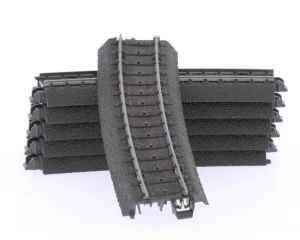 Schaal H0 Märklin 24215 gebogen C-Rails R2 = 437,5 mm / 15° 6 st. #9050