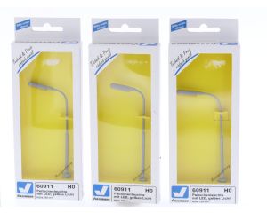 Schaal H0 Viessmann 60911 set van 3 zweeplampen LED geel licht hoogte 100 mm #9067