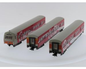 Schaal H0 Märklin 4393 3 S-Bahn rijtuigen met Coca-Cola reclame van de DB #9106