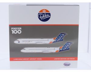 Schaal 1:200 JC Wings DT2303 Fokker 100 House Color "Airline Logo’s" Reg. PH-MKC #9150