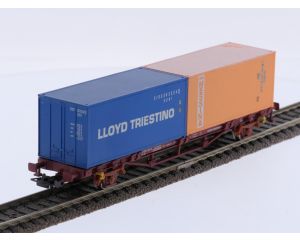 Schaal H0 Piko 58755 en 95653 set van 2 containerwagens van de FS #9206 