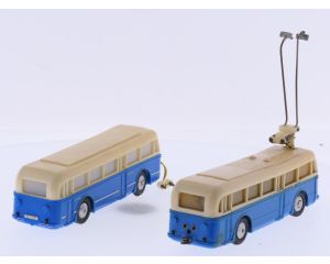 Schaal H0 Eheim 6101 (Brawa) trolleybus crème-blauw #9207