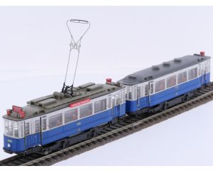 Schaal H0 Atlas 7519016 tram 465 gemotoriseerde stuurwagen met bijwagen 921 van de GVB #9227