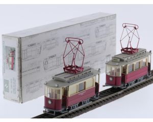 Schaal H0 Leopold Halling 1001022 en 1001023 Salzbuger triebwagen en Salzburger Arbeidswagen rot #9231