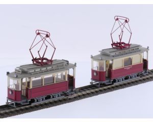 Schaal H0 Leopold Halling 1001022 en 1001023 Salzbuger triebwagen en Salzburger Arbeidswagen rot #9231